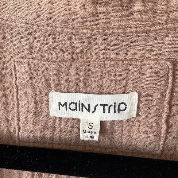 Mainstrip Gauzy Cotton Oversized Pop Over Blouse Top S Camel Tan Minimalist Boho - Picture 2 of 15